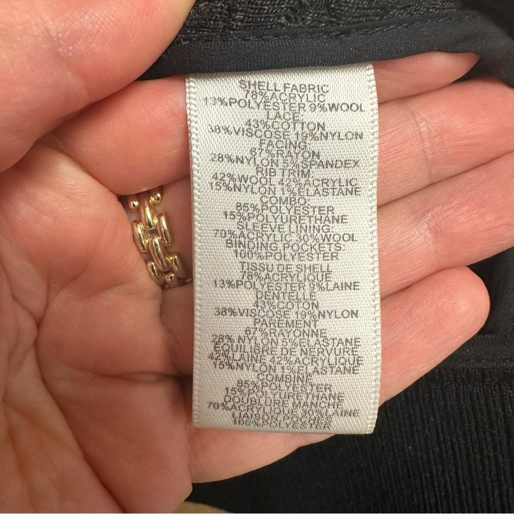 Rebecca Taylor quilted bomber with leather and lace details - Picture 8 of 13